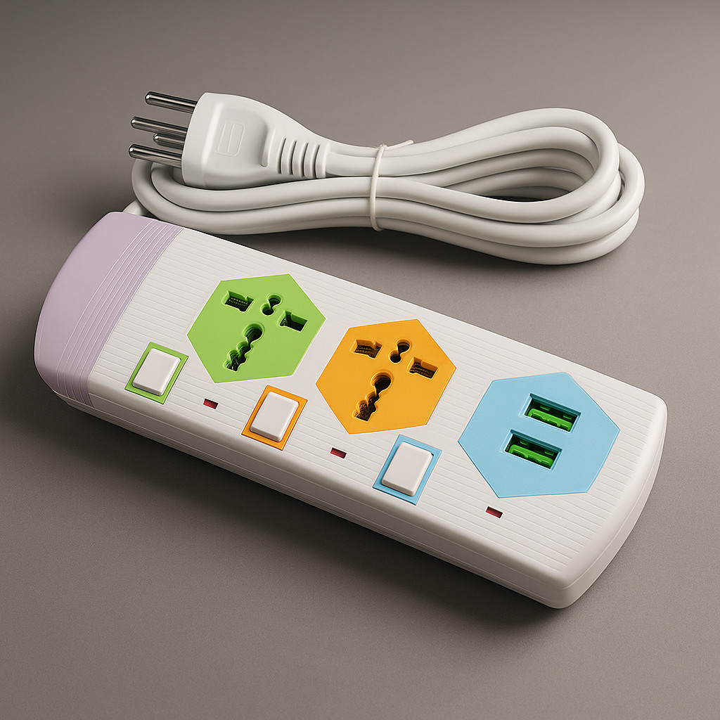 Extensão Profissional Multiuso com Botão Acionador 2 Entradas e 3 Portas USB 10a Bivolt 2 Metros Extra Proteção Multiuso em Oferta na Shopee