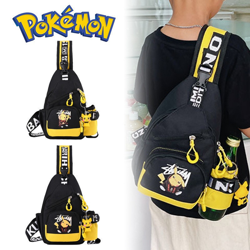 Anime Pokemon Crossbody Pikachu Sports Shoulder Bag Meninos Meninas Saco De Peito Aniversário De Férias