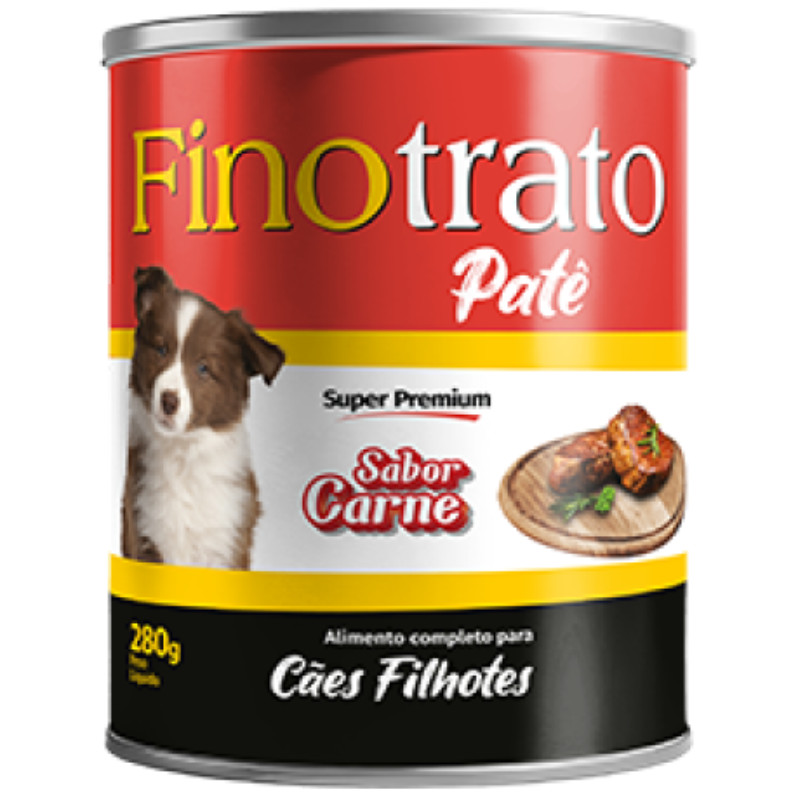 Patê Finotrato Sabor Carne Original para Cães Filhotes 280 g