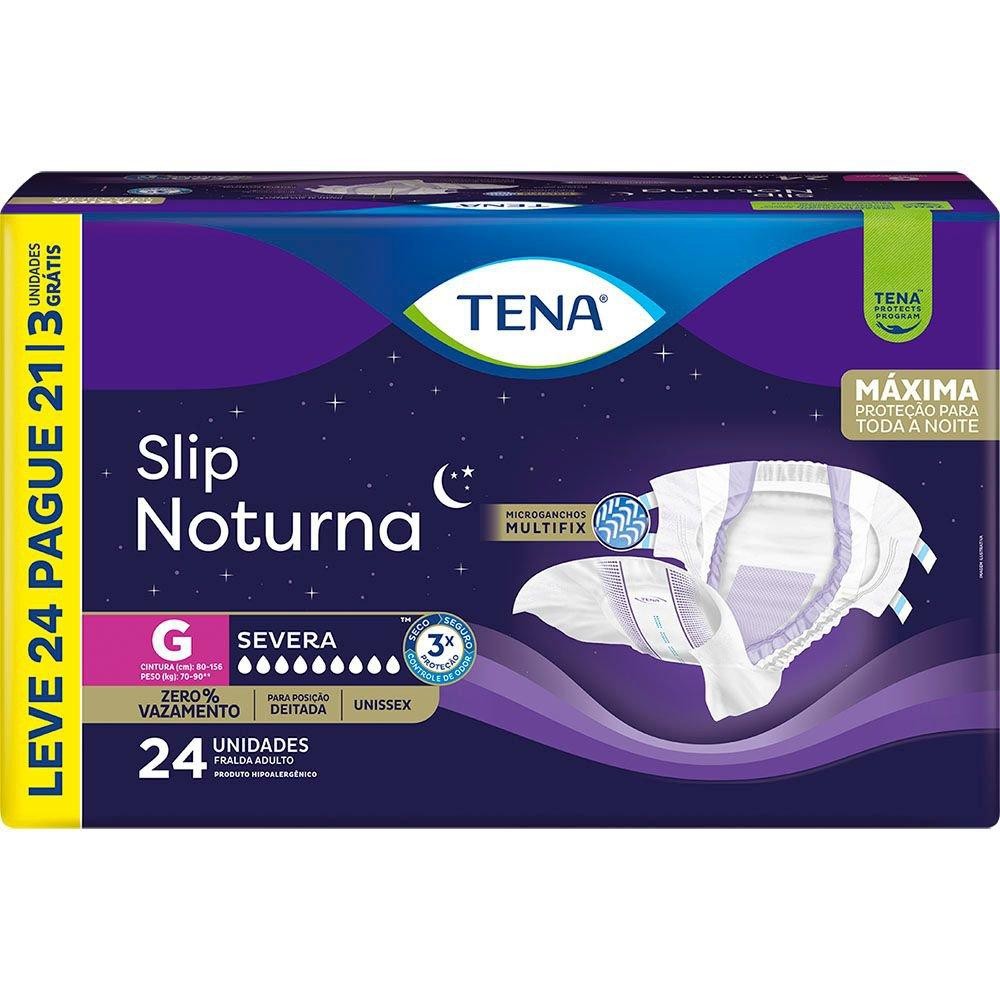 Fralda Geriátrica Tena Slip Noturna G Leve 24 Pague 21 unidades em Oferta na Shopee