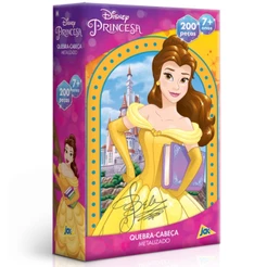QUEBRA CABEÇA METALIZADO PRINCESA BELA DISNEY 200 PEÇAS TOYSTER PUZZLE FILMES DESENHO CRIANÇA MENINA