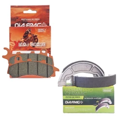 Kit Pastilhas e Lonas de Freio Biz 125 Combi Brake Cerâmica Diafrag