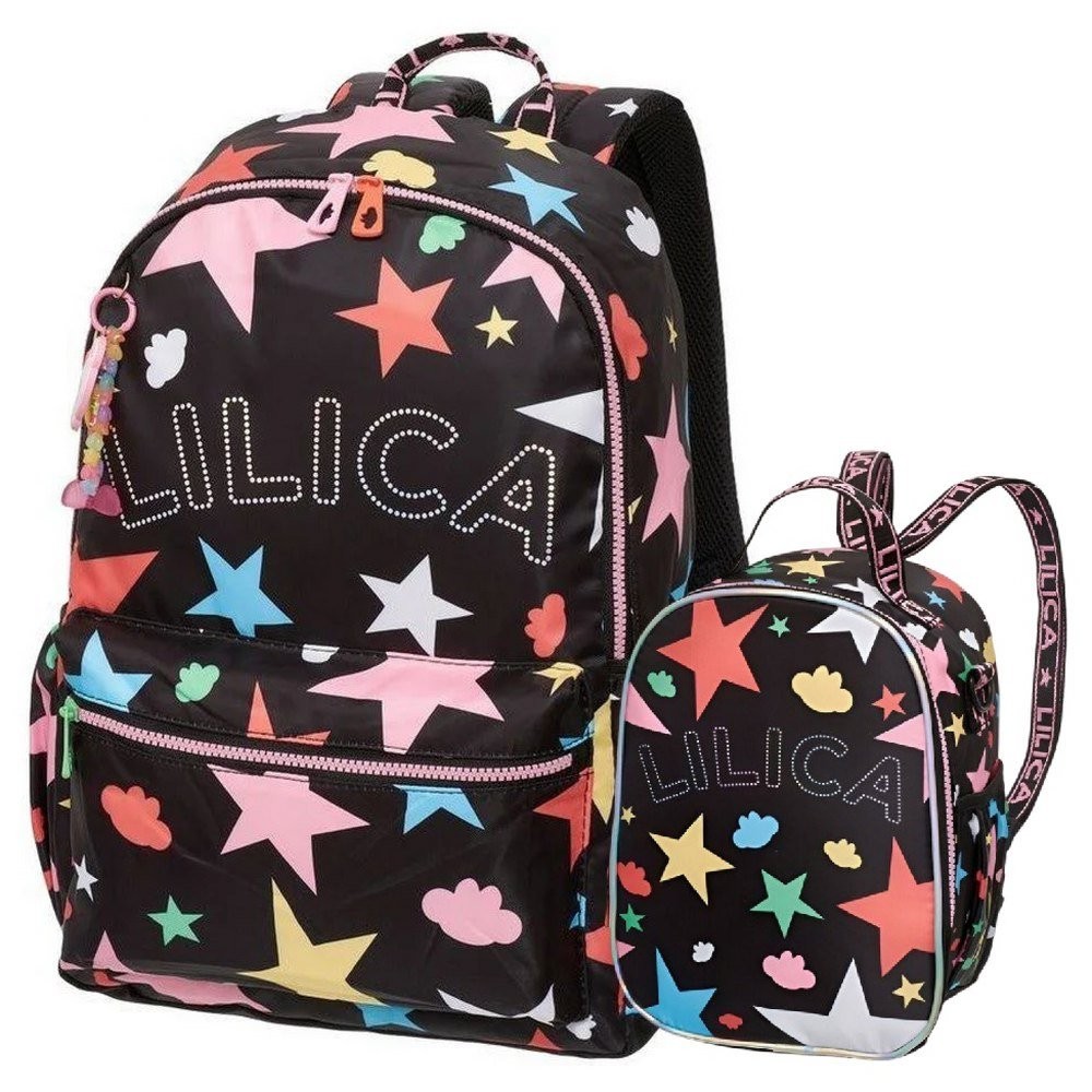 Kit Mochila e Costa Lilica Ripilica Lovit Prisma +Lancheira