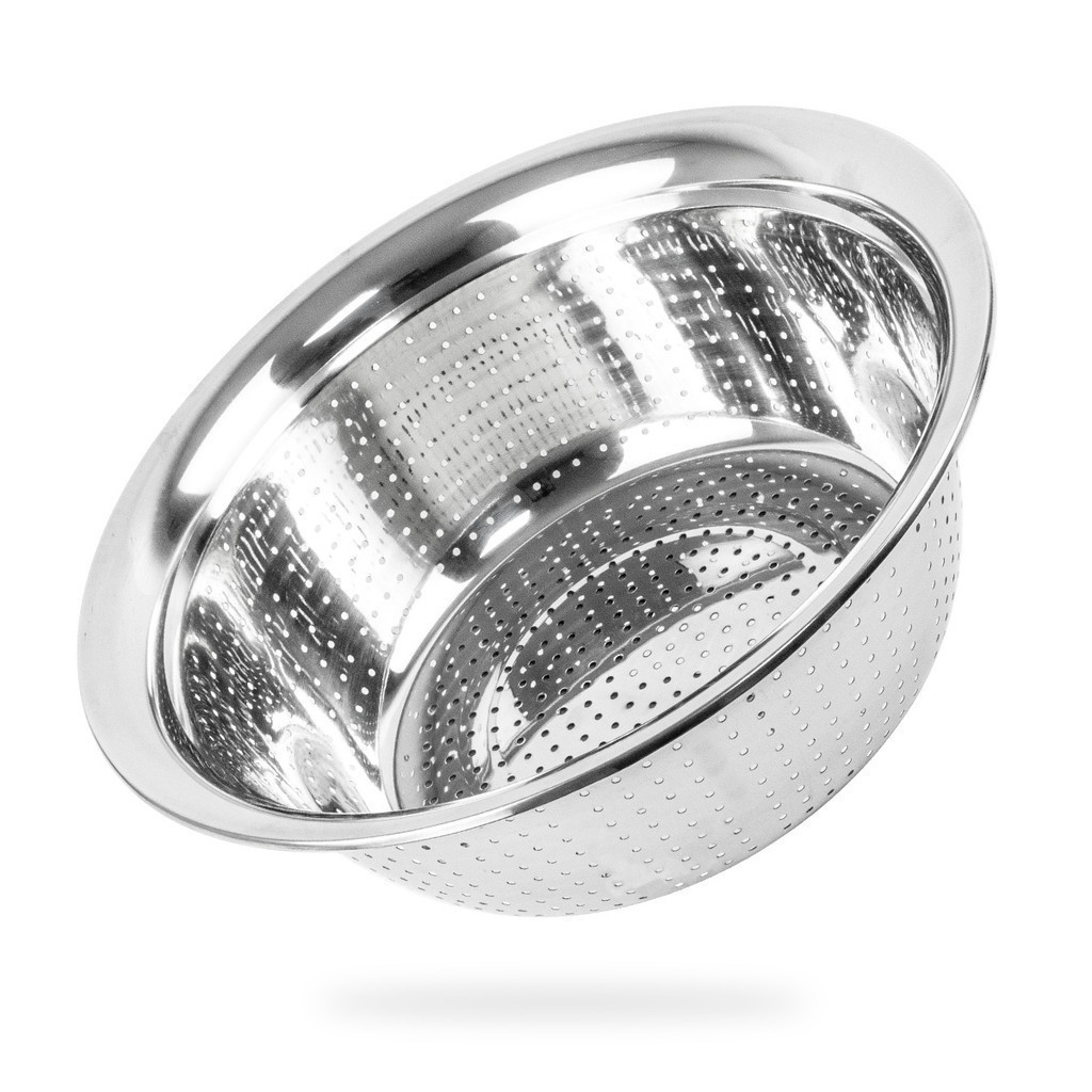 Escorredor De Macarrão Massas Arroz Legumes Frutas Verduras 30cm Multiuso Aço Inox Peneira Com Alça