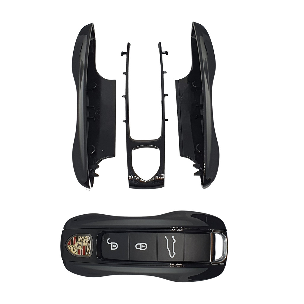Case Chave Porsche L+S Preto Metálico Macan 911 Boxster