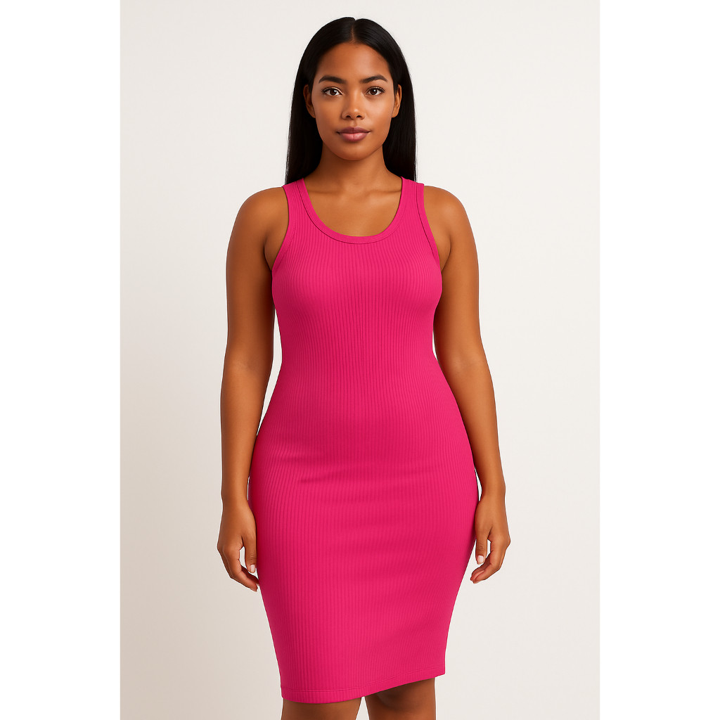 Vestido Canelado Nadador – Básico, Confortável e Estiloso--Veste 36 ao 42 + Plus Size GG ao G3
