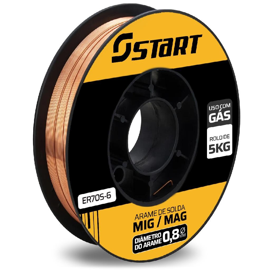 Arame de Solda MIG com Gás 0.8mm ER70S-6 Start 5kg Soldagem Consistente em Oferta na Shopee