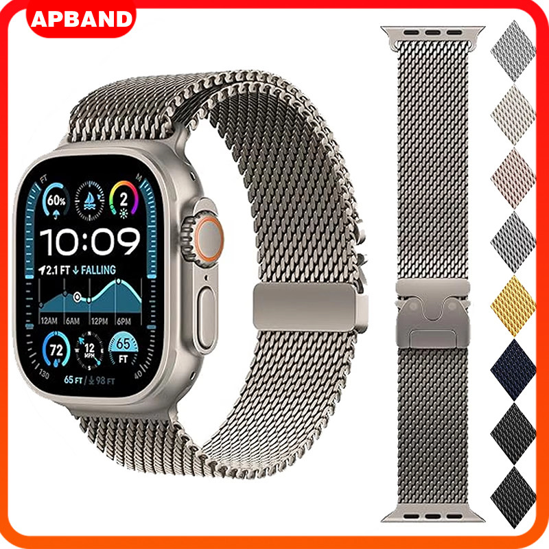 Pulseira De Metal Aço Milanesa Para Relógio Smartwatch Ultra 3 2 Series 11 10 9 8 7 SE 6 5 IWatch 46 42 41 45 49mm