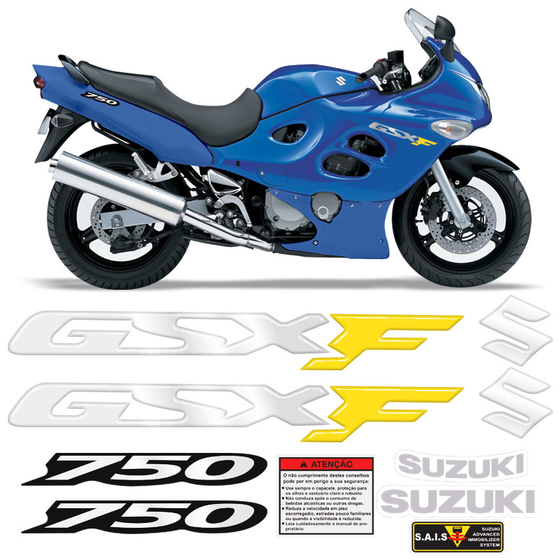 Kit Adesivos Moto Suzuki Gsxf 750 Completo 2000/2009