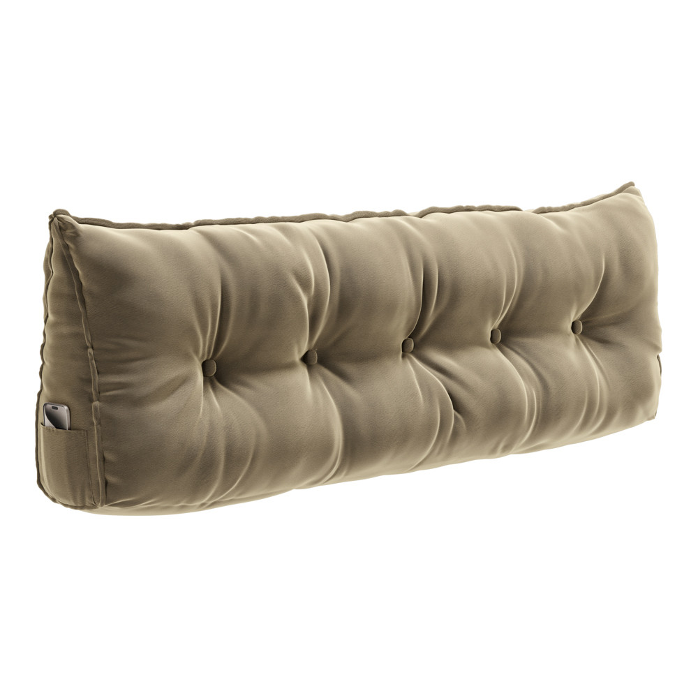 Almofada Para Cabeceira Encosto Apoio Lombar Spot 90cm com Porta Celular Veludo - Abmaza