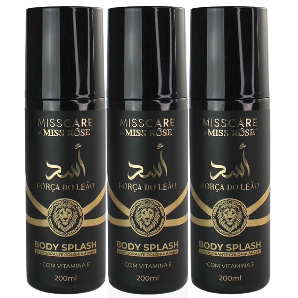 Body Splash Corporal Spray Masculino Árabe Miss Rôse Força do Leão 200mL Escolha a Quantidade em Oferta na Shopee