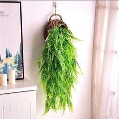Samambaia Artificial 80cm Ambientes Internos e Externos Folhagem Pendente Realista