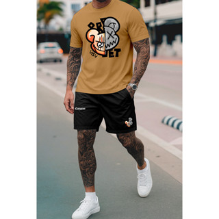 Kit Camiseta e Short Streetwear Conjunto Urso Compton Camisa de Algodão 26.1 em Oferta na Shopee