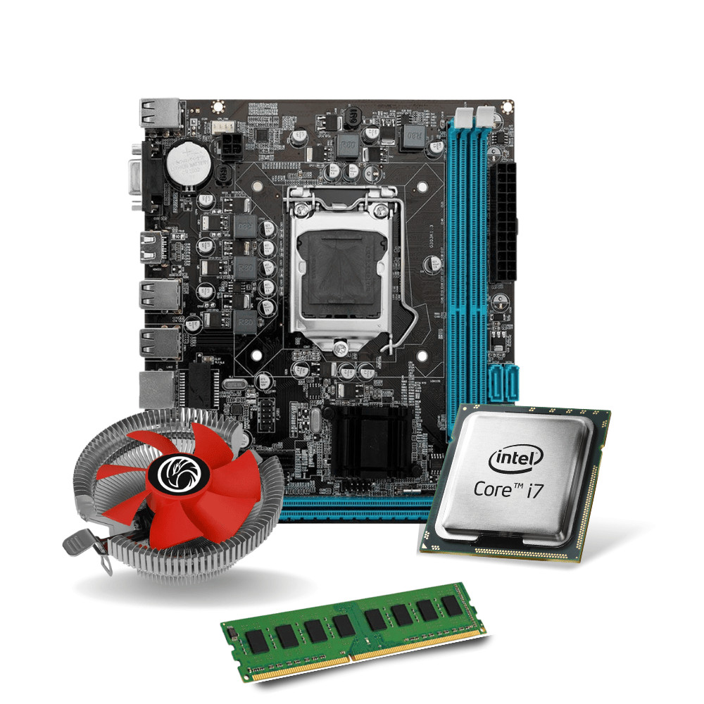 Kit Pl Mãe H61 + Processador I7 3770s  + Memoria 16 Gb Ddr3 + Cooler