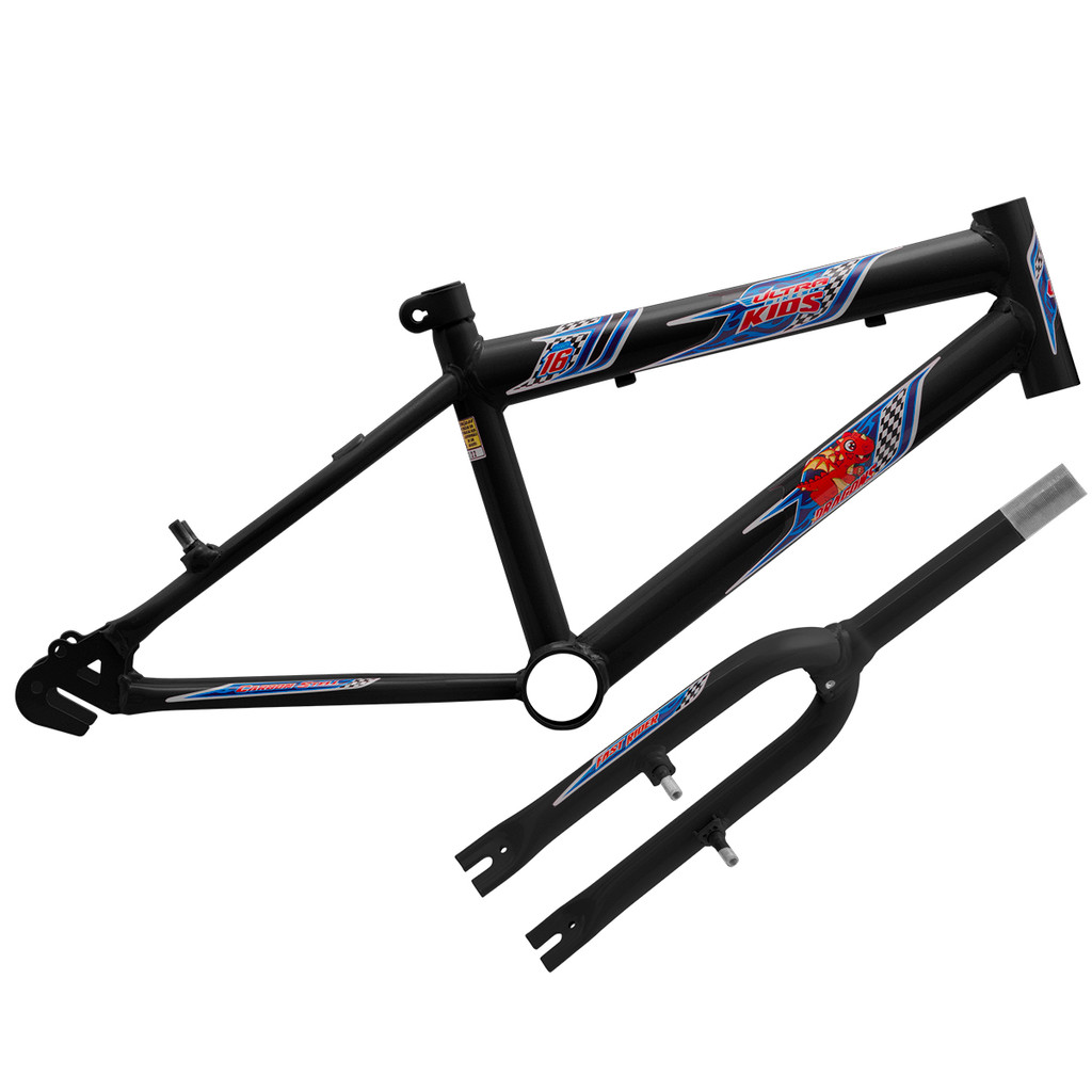 Quadro Bicicleta Aro 16 Com Garfo Rígido Ultra Bikes Em Aço Carbono Menino Menina