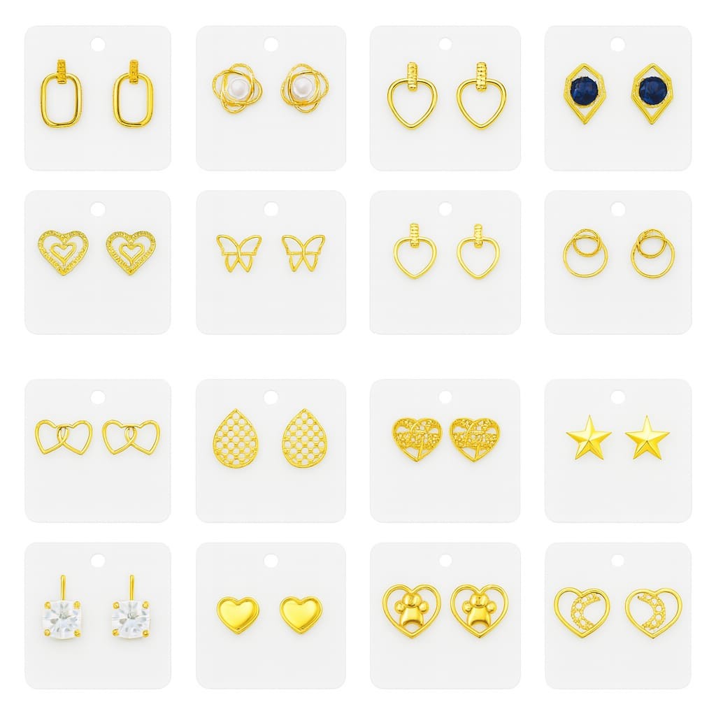 KIT 10 PARES BRINCOS FOLHEADO A OURO! ANTIALERGICO! QUALIDAD