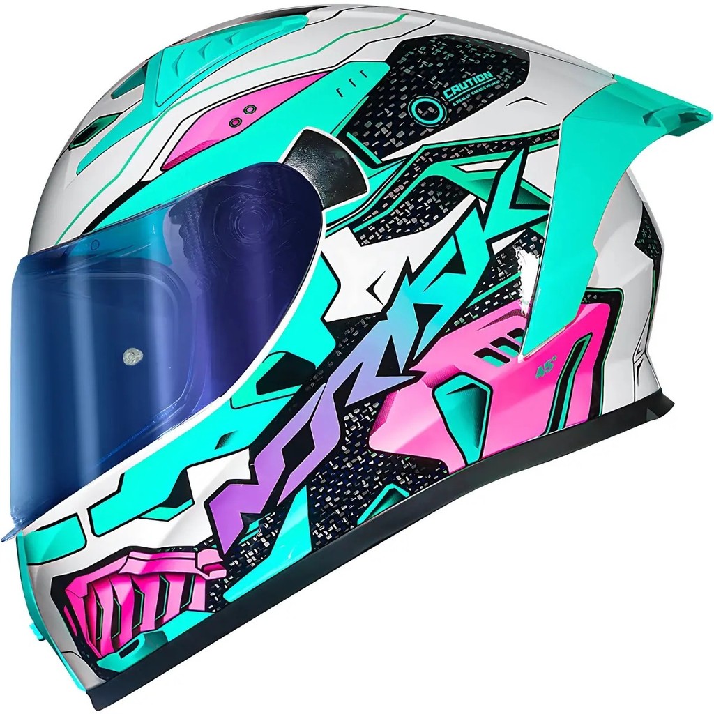 Capacete Moto Fechado Masculino Feminino Norisk Flow Robot Viseira Colorida e Spoiler