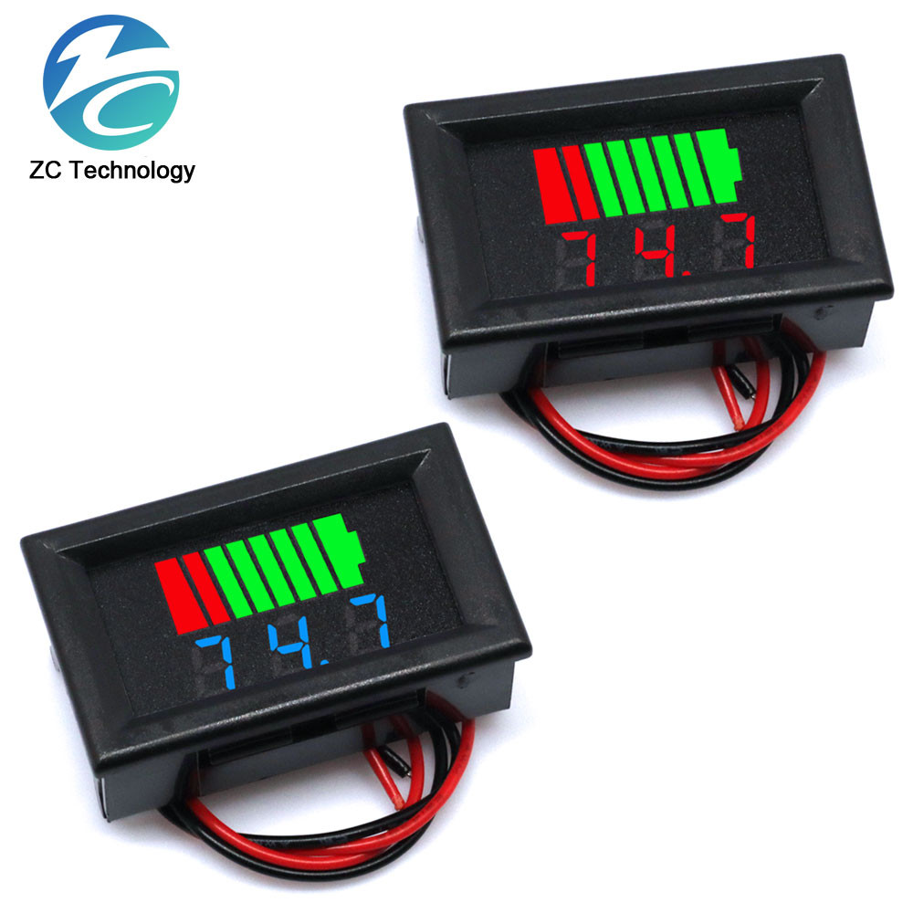 Indicador De Nível De Bateria De Carro 12V-60V Testador De Voltímetro De Capacidade De Lítio