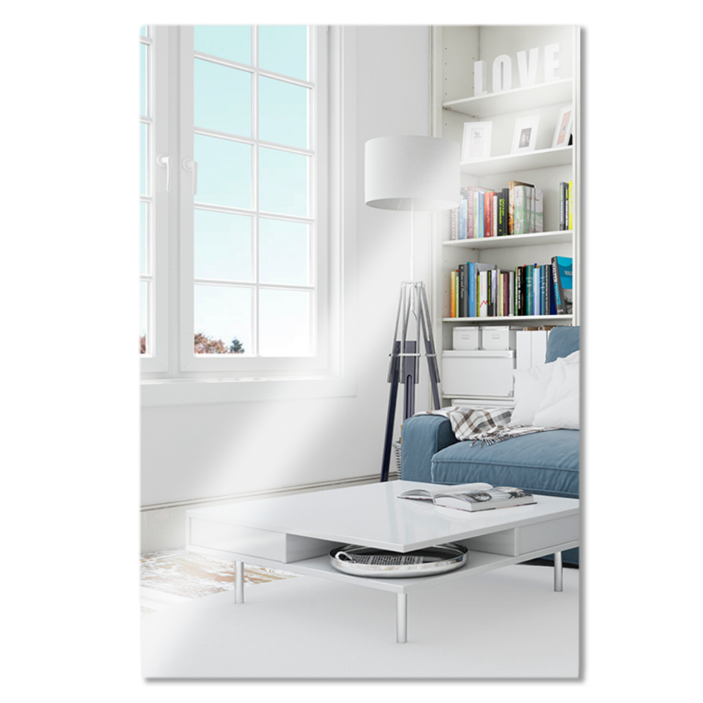 Espelho Adesivo Acrilico Retangular 40x60cm Boa Nitidez Decorativo Sala Banheiro