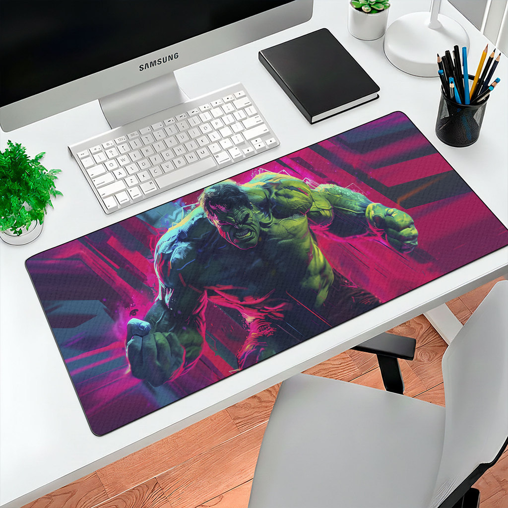 MousePad Gamer Hulk Ragnarok 80x30 Gamer Antiderrapante Marvel Premium Personalizado Grande RGB Anime