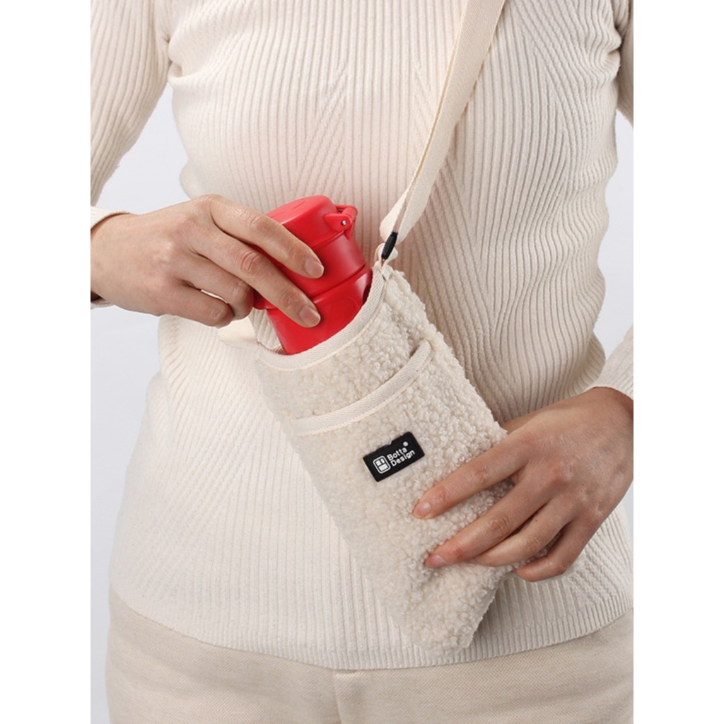 Bolsa de copo de água isolada de pelúcia, suporte de copo cruzado, capa protetora Universal para celular