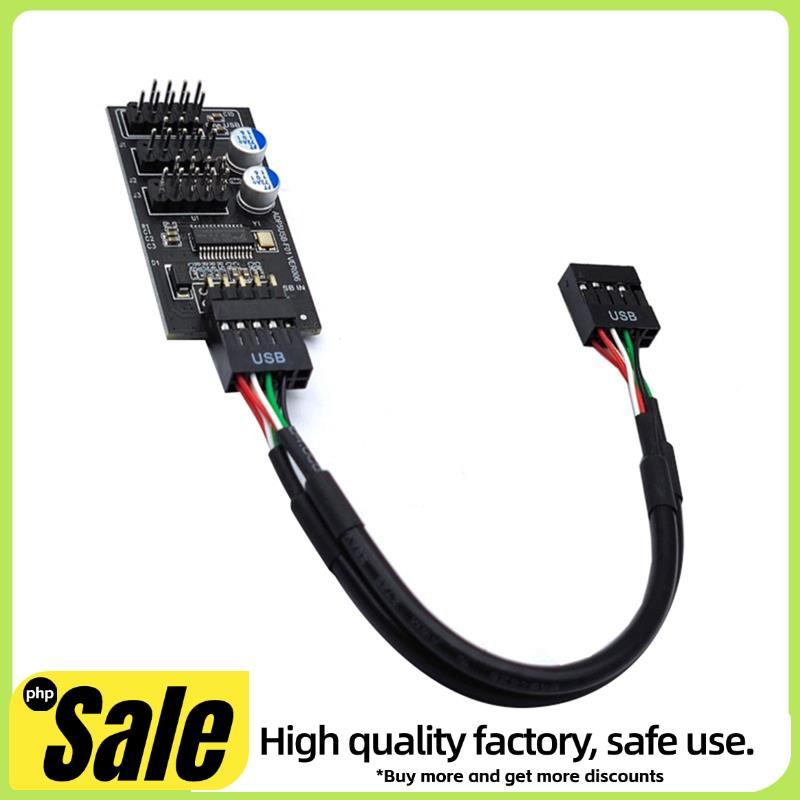 Conector De Hub USB De 9 Pinos , Divisor 1 A 3 USB2.0 , Cabo De Placa De Cabeçote Para Resfriamento De Água Teste De Vel
