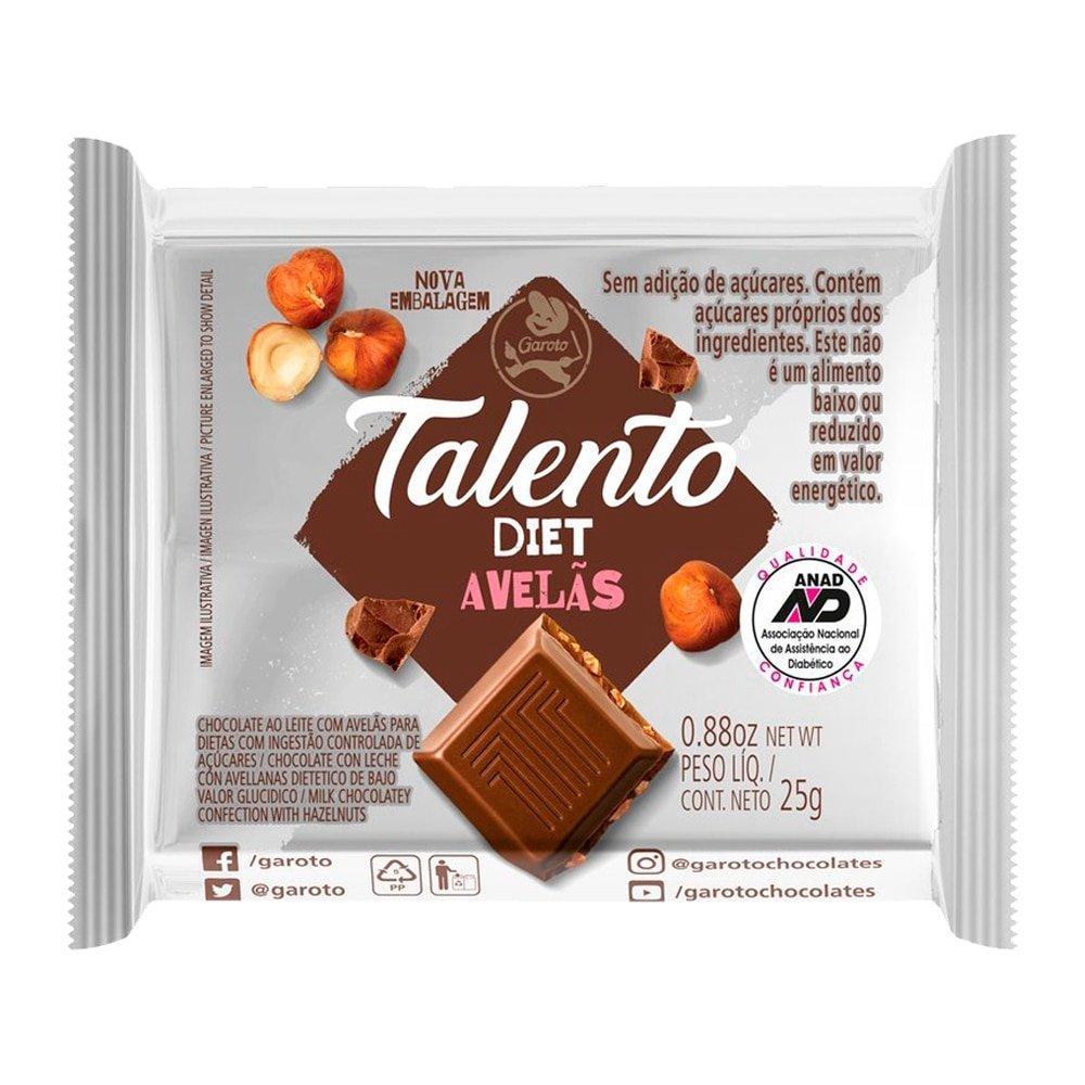Imagem Chocolate Talento Diet 25g Embalagem com 15 Unidades