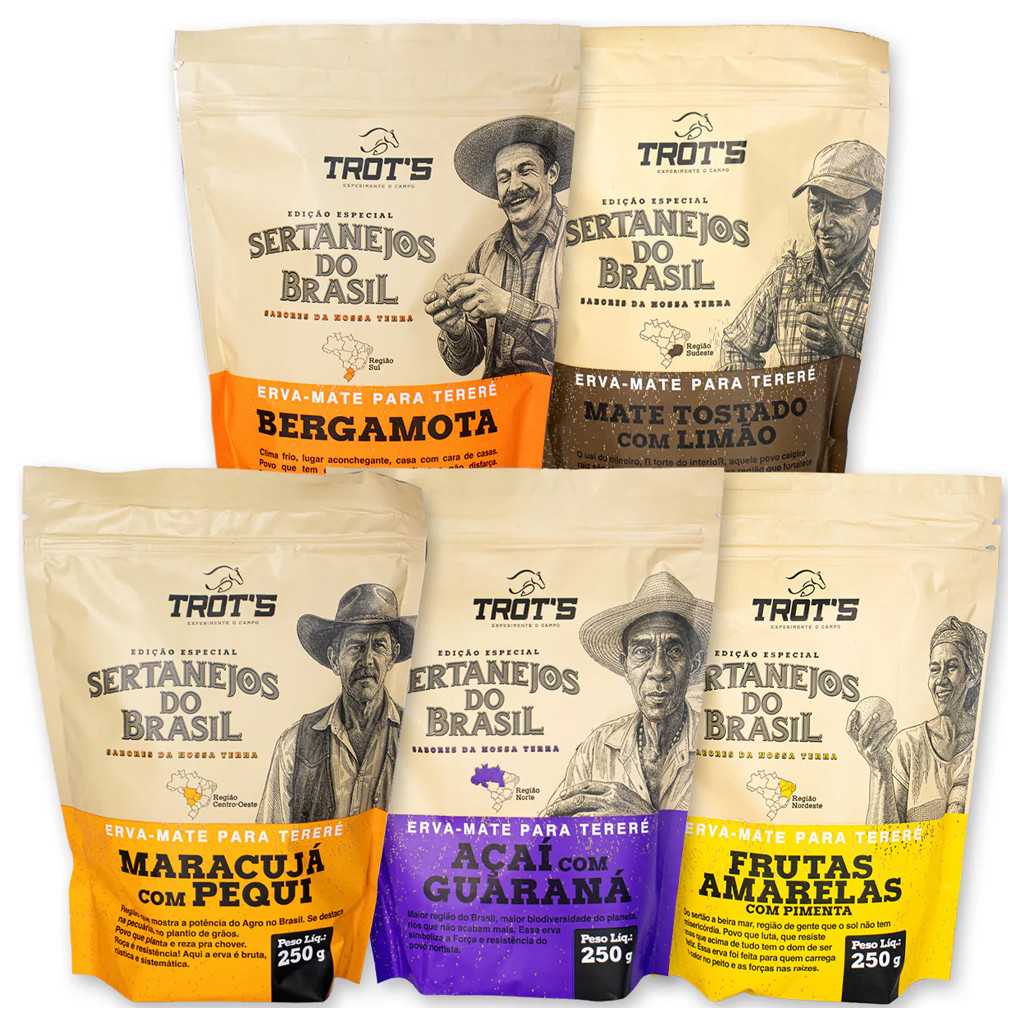 Erva Mate Tereré Trot's Pack Sertanejos 1,25kg 5 Sabores