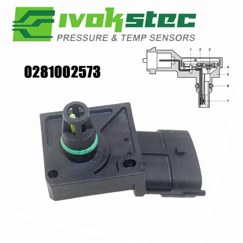 0281002573 Sensor De Mapa De Pressão De Impulso Absoluto Do Coletor De Ar De Admissão Para Renault Clio Master Megane Sc