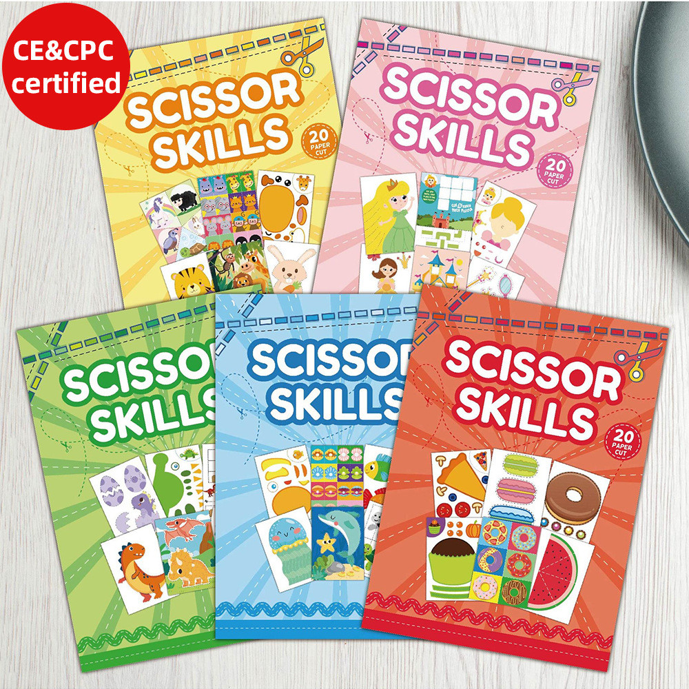 Conjunto De Livro De Atividade Para Corte De Papel Infantil-Kit De Artesanato DIY Crianças Do Jardim De Infância-Brinque