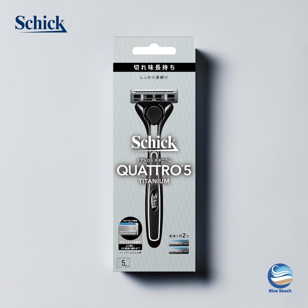 Schick Quattro5 Titanium Aparelho de Barbear/5 Laminas/Revestimento Titanio/Aqua Grip/SMR020