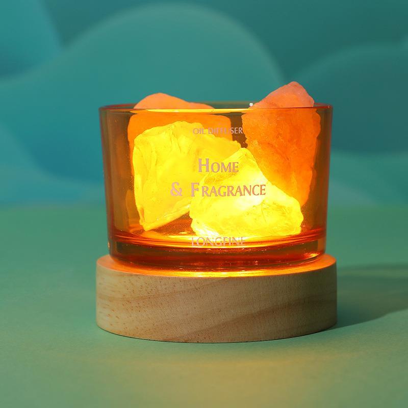 Difusor de aromaterapia sem fogo pedra cristal quarto menina luz fragrância doméstica óleo essencial fragrância ornament