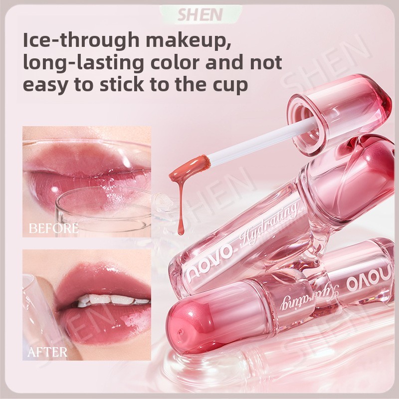 Zero Sensor espelho transparente brilho espelho lábio esmalte nutritivo hidratante labial baixa saturação clareamento nã