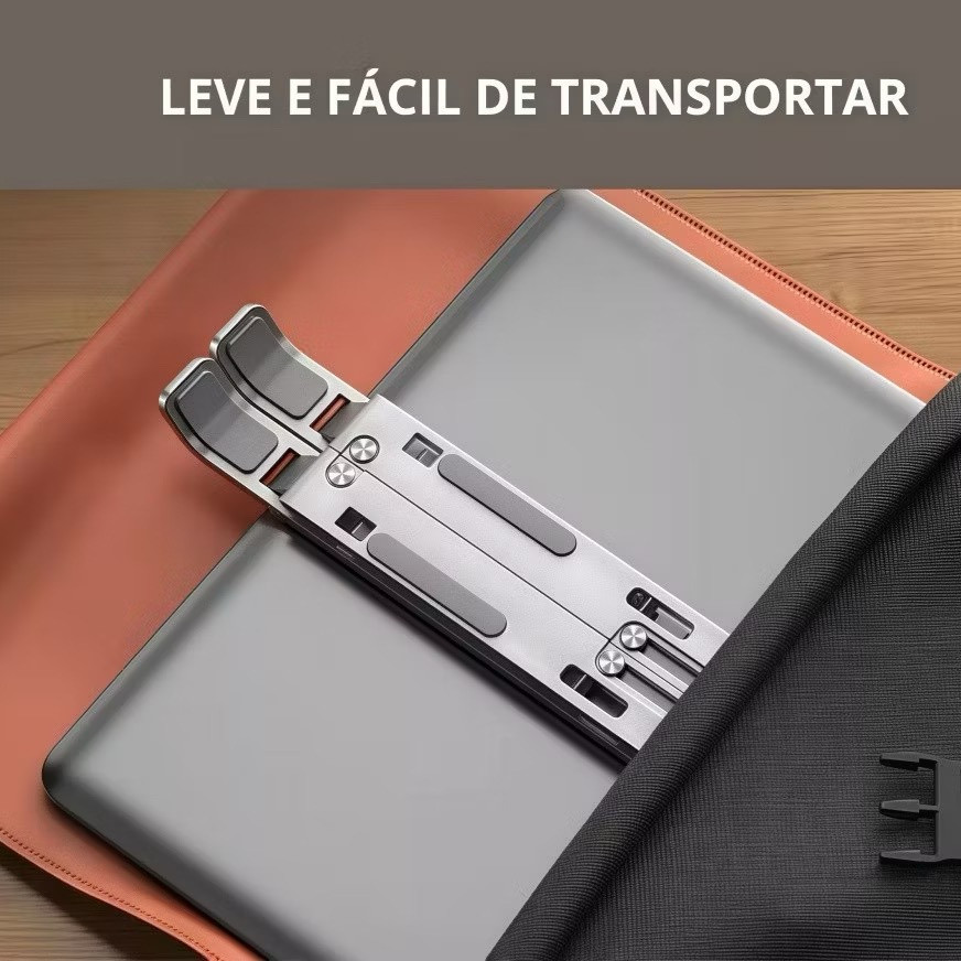 Base para suporte de laptop, adequada para laptops e tablets, feita de liga de alumínio, dobrável e portátil. — imagem 2 de 2