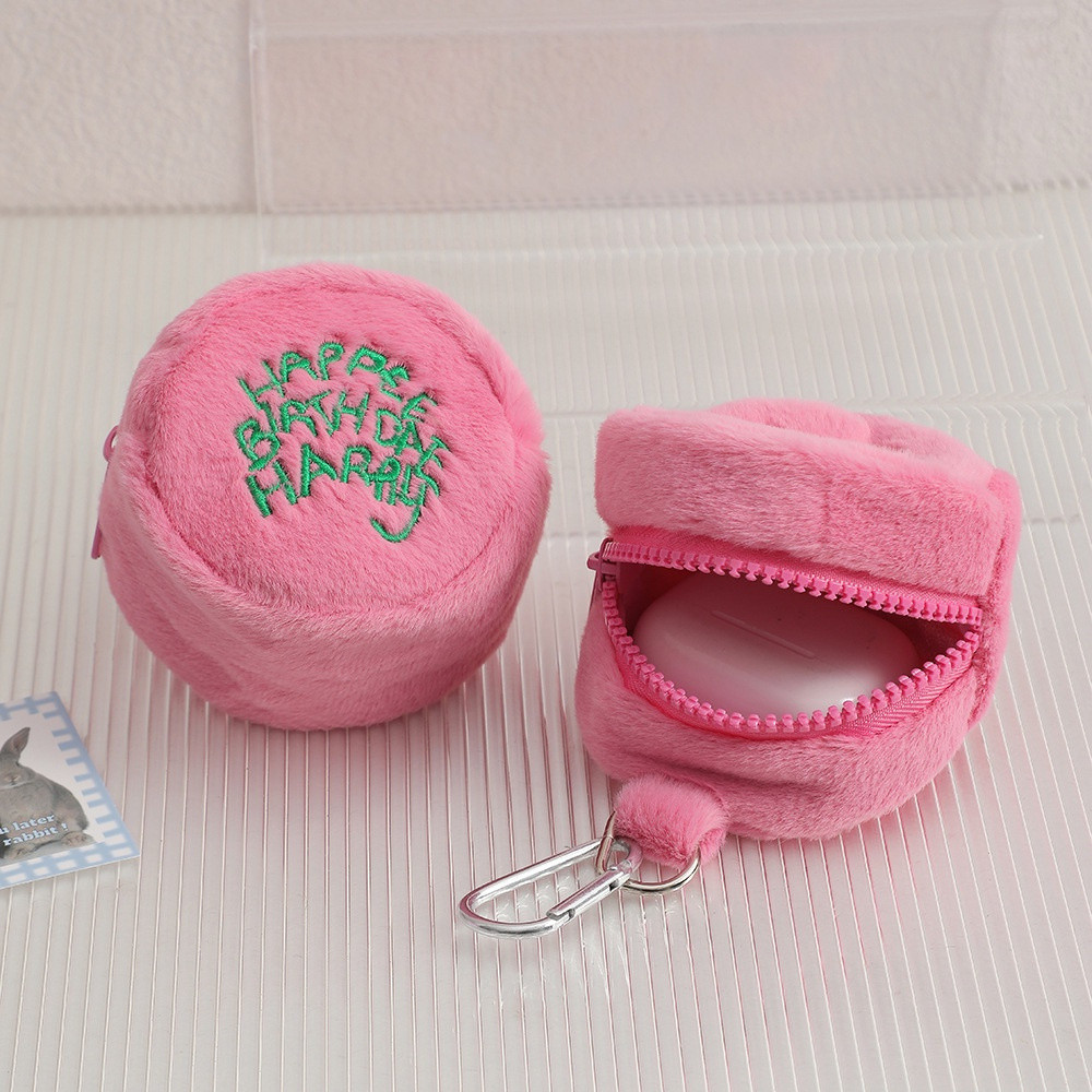 Mini Bolsa De Maquiagem Coreana Simples De Pelúcia Para Adolescentes Portátil Fone De Ouv…