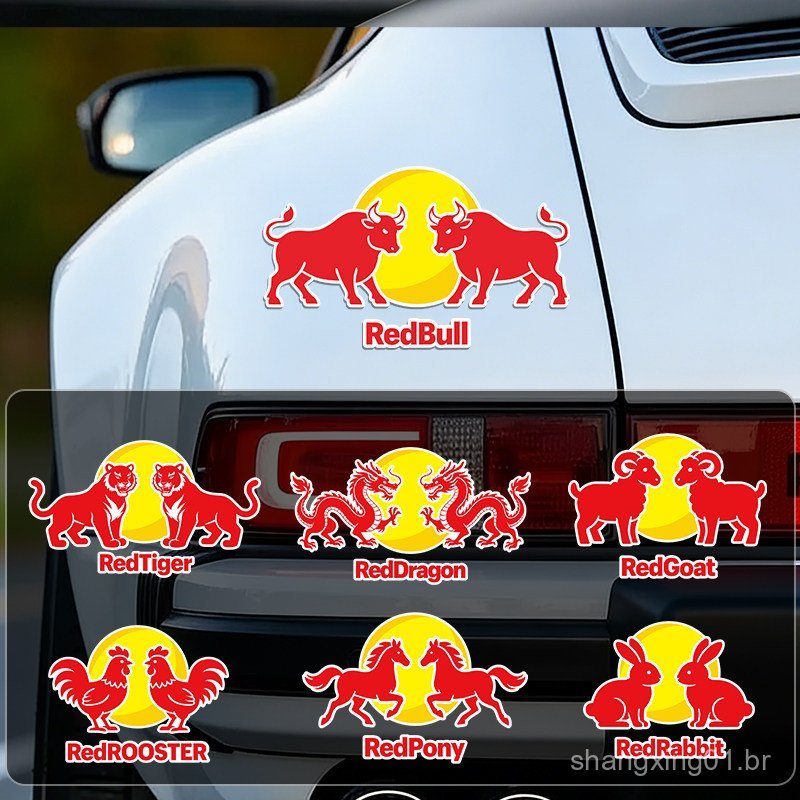 Adesivos para carroceria de carro modificado com logotipo do patrocinador Red Bull, decoração de capacete de motocicleta