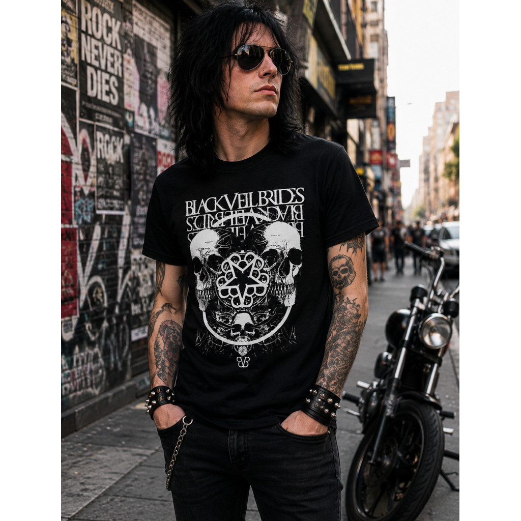 Camiseta Banda Black Veil Brides Bvb Camisa Rock Masculina e Feminina