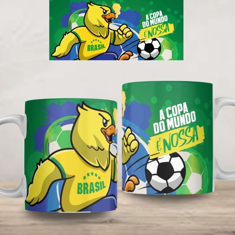 Xícara Caneca Personalizada Brasil Copa do Mundo 2026 Seleção Brasileira Torcedor Rumo ao Hexa Presente Lembrança Novida