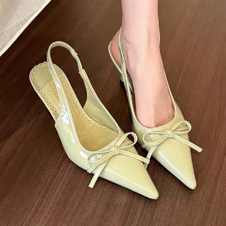 The Wizard of Oz Sapatos de Salto Alto com Bico Fino e Laço para Mulheres, Novas Sandálias de Salto Fino em Couro Envern