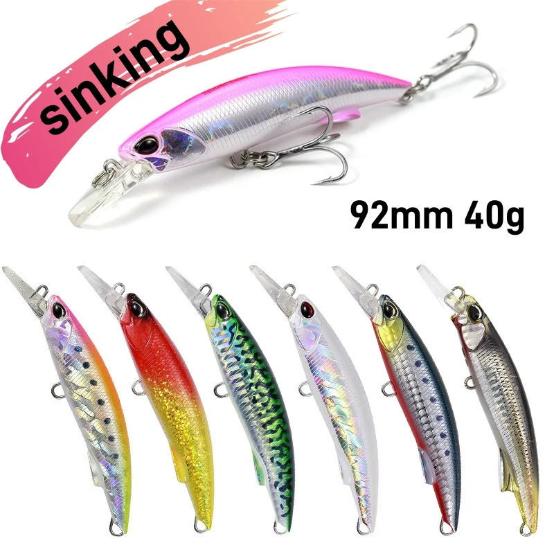 2PCS New Arrival 92mm/40g Hard Bait Fishing Lure Minnow for Bass and For Saltwater with Lifelike Design To Get Big Fish