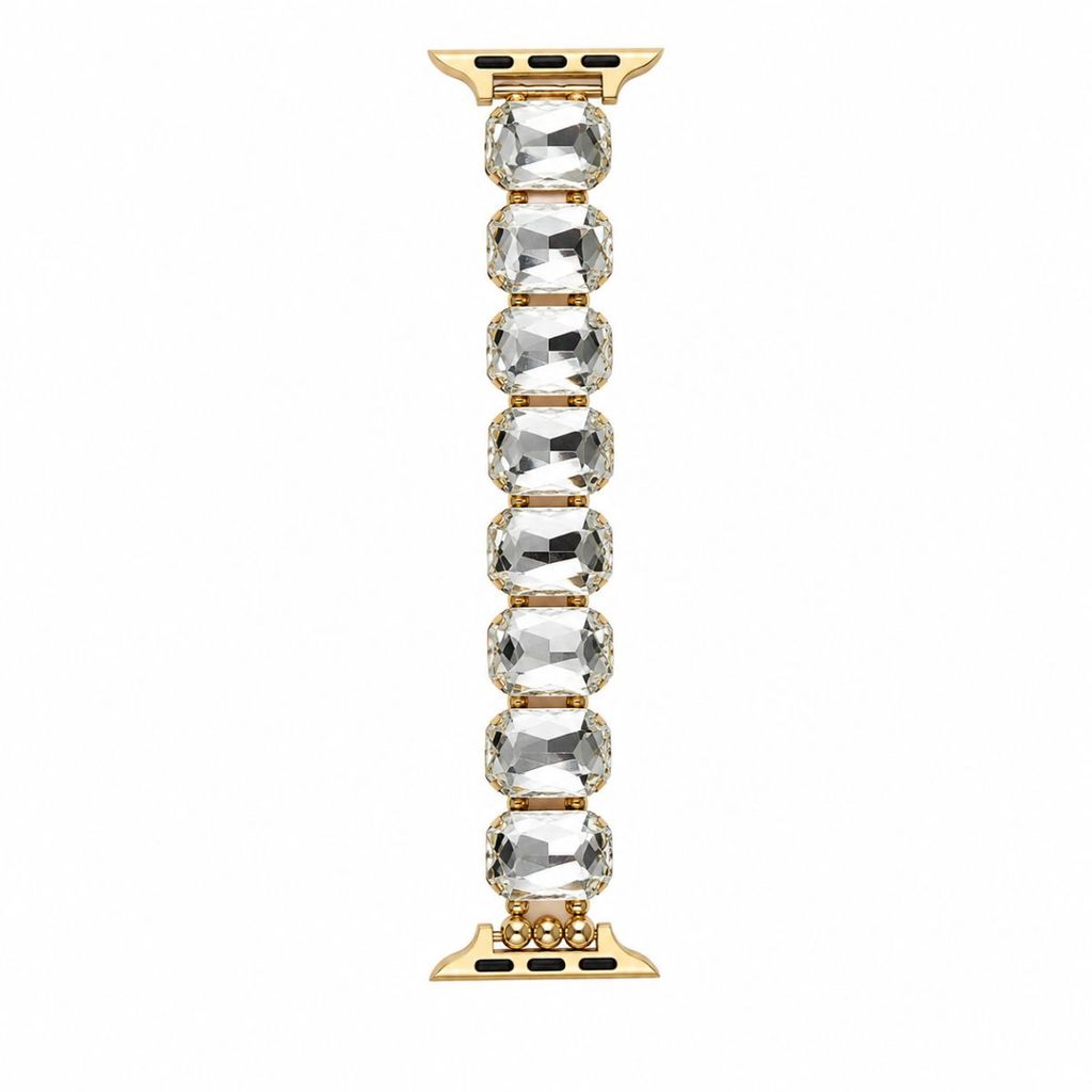 Pulseira Feminina Luxo com Pedrarias e Pérolas para Apple Watch 38mm 40mm 41mm