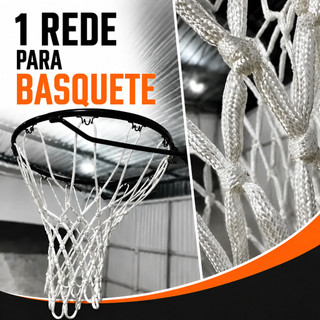 Rede Basquete Fio 6mm 12 Alças Branca Modelo Oficial 1 Un