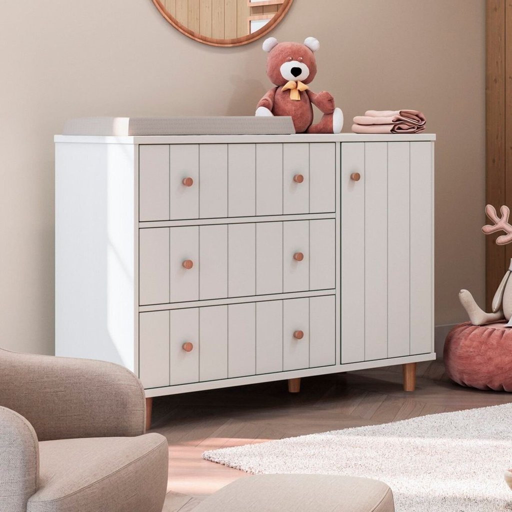 Cômoda para Quarto de Bebê com Fraldário Valentina