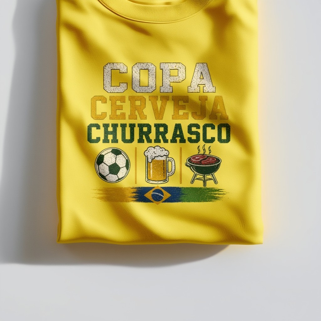 Camisa Camiseta Copa Seleção Brasileira Futebol Copa Comemoração Churrasco Cerveja Bar Algodao Casual Urbana Unissex Top