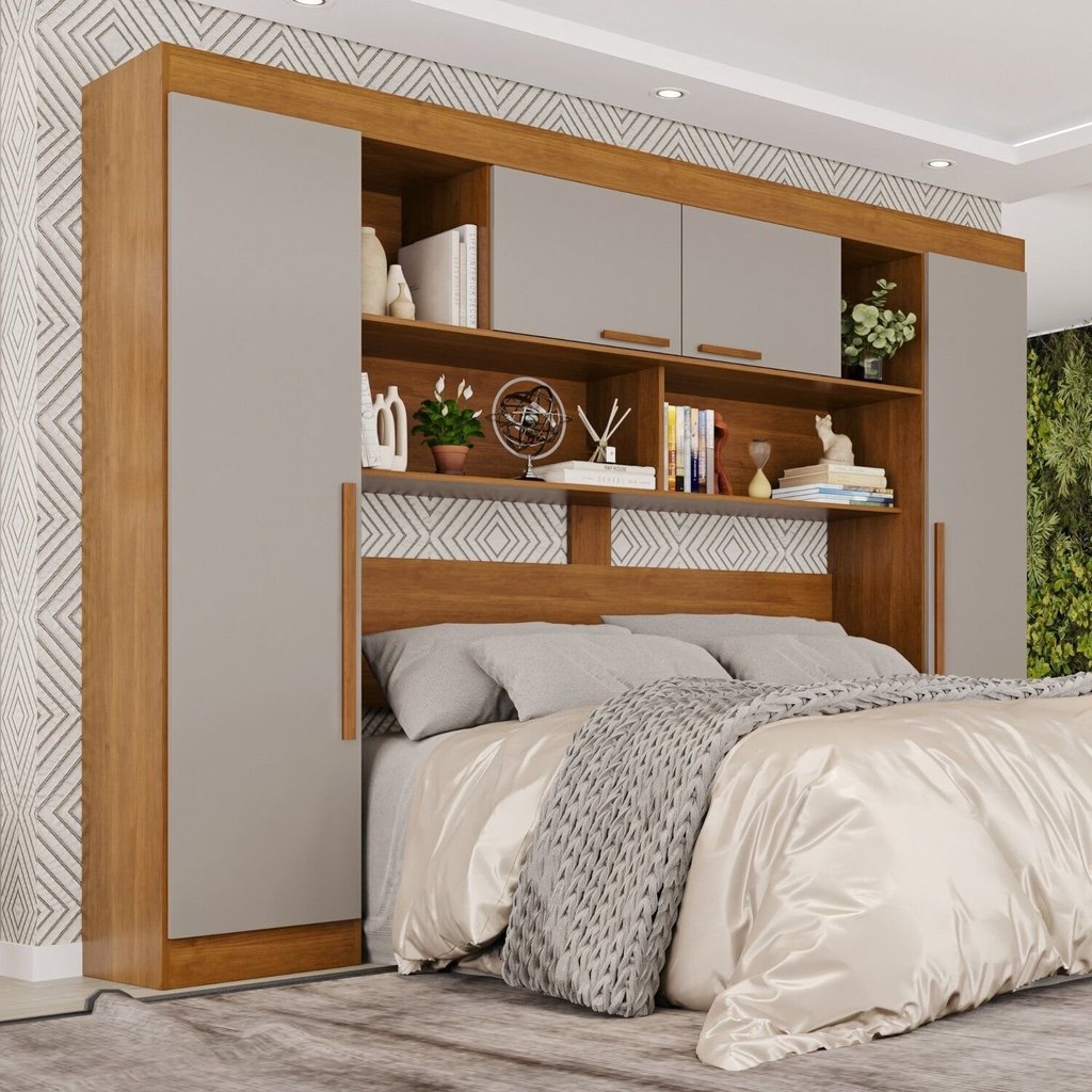 Guarda-Roupa Modulado 4 Portas Apolo Premium Marrom/Cinamomo/Off-White Cinamomo/Off White