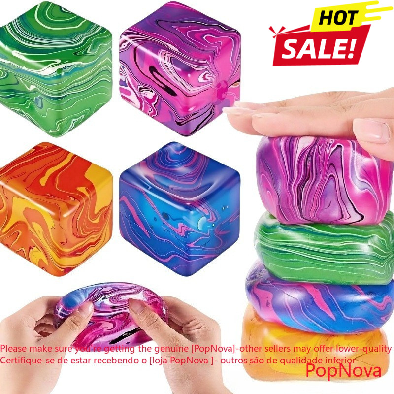 3.5cm Pequeno NeeDoh Agradável Cubo Mole Lento Subindo Bola De Estresse Brinquedo Fidget Alívio Do Ansiedade Sensorial P