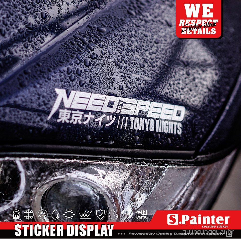 Novo produto: Adesivo S.P Sticker Society Tokyo Night Car, Adesivo Decorativo JDM Light Eyebrow, Adesivo Refletivo para