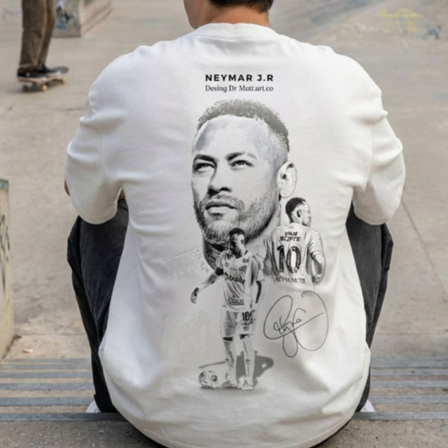[Camiseta Premium em Algodão Puro]HYP Camisa Neymar Futebol Camiseta Oversized Confortavel