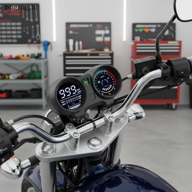 bograg Velocímetro De Motocicleta LED Painel Digital RPM Velocidade Nível Combustível Volt Medidor Para Brasil TITAN 150