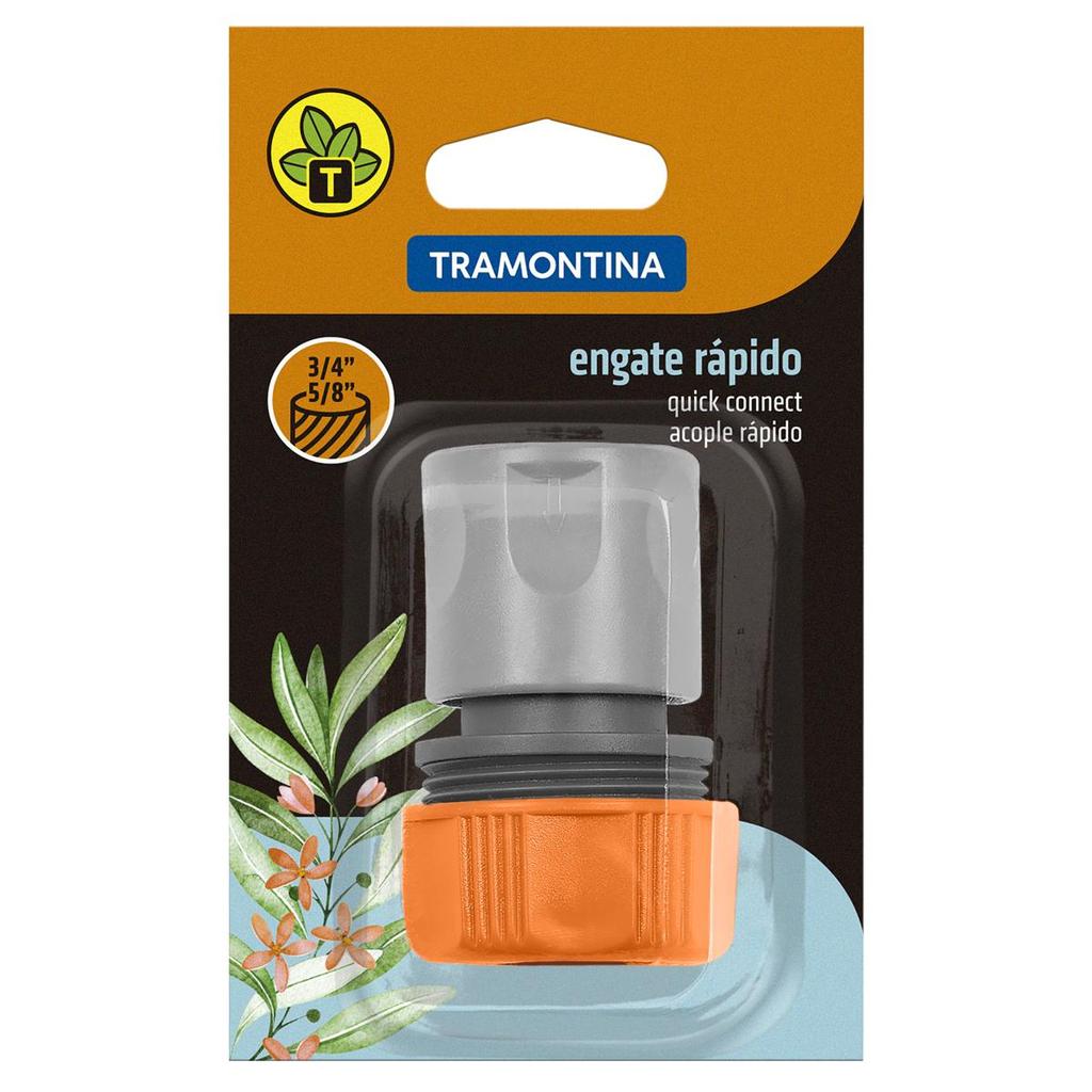 Engate Rápido Tramontina em Plástico para Mangueiras 5/8 polegada e 3/4"